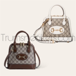 Túi Gucci Horsebit Monogram Beige Brown White