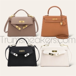 Túi Hermes Kelly Sang Trọng Trắng Đen Nâu Cam Size 21