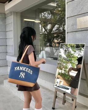 Túi Tote MLB Hoạ Tiết Monogram 4 Màu 6 Túi Tote MLB Monogram Yankess NY Blue Brown