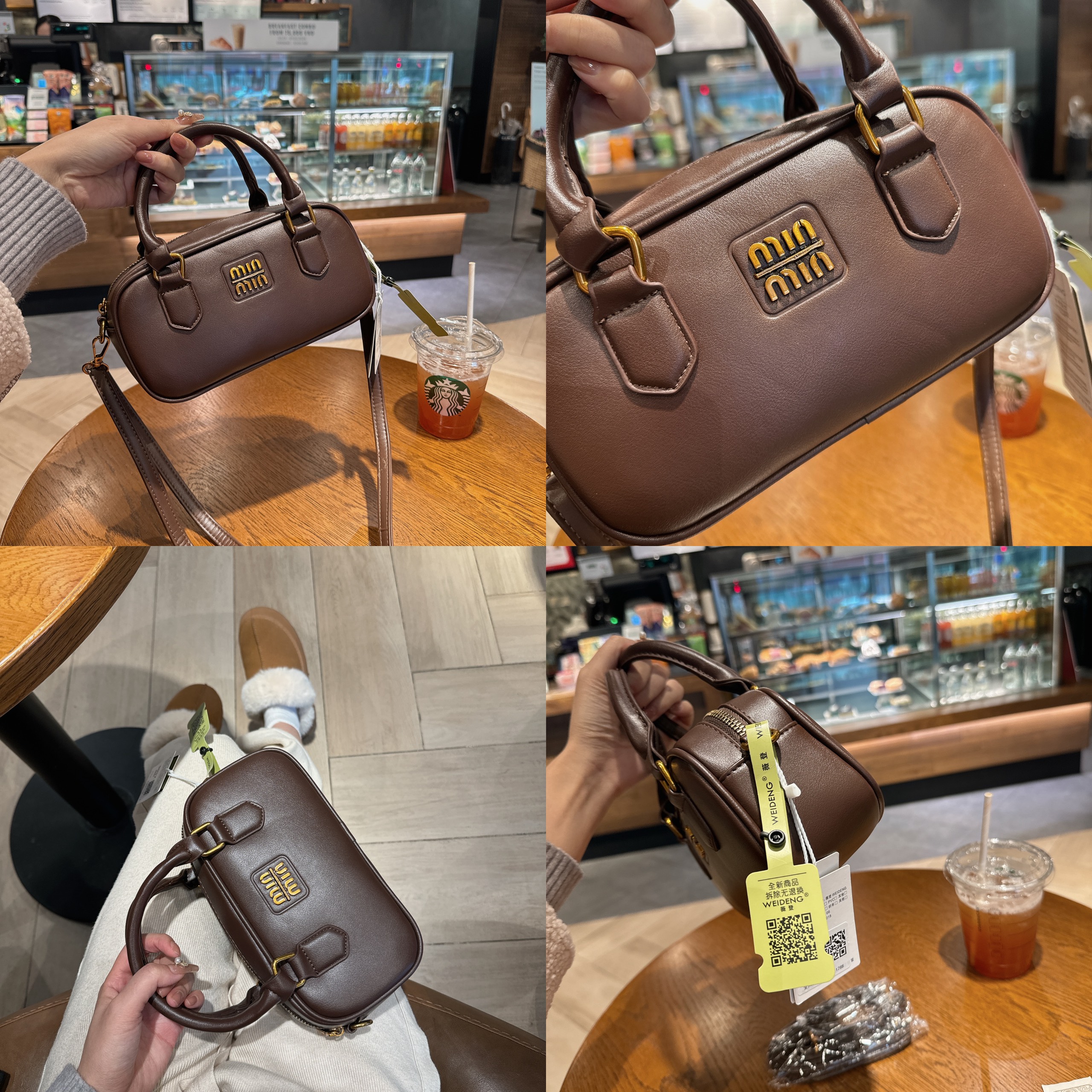 Túi Xách Tay Đeo Chéo Min Min Vintage Nâu Đen 2 Túi Xách Tay Đeo Chéo Min Min Vintage Nâu