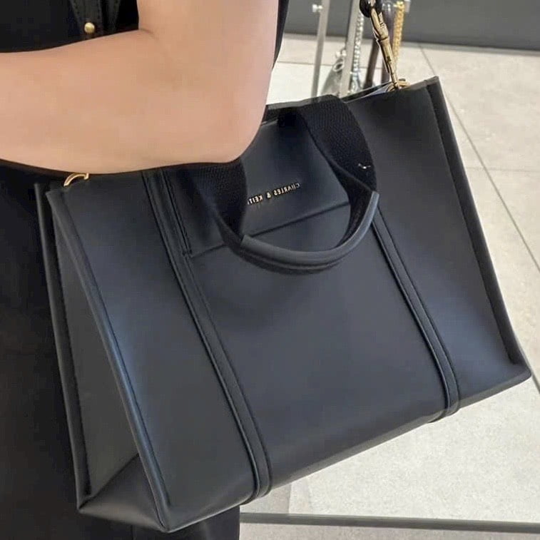 Túi xách chữ nhật Mini Shalia - 3 Màu Kem - Nâu - Đen 6 charles keith tui tote nu chu nhat shalia large double handle