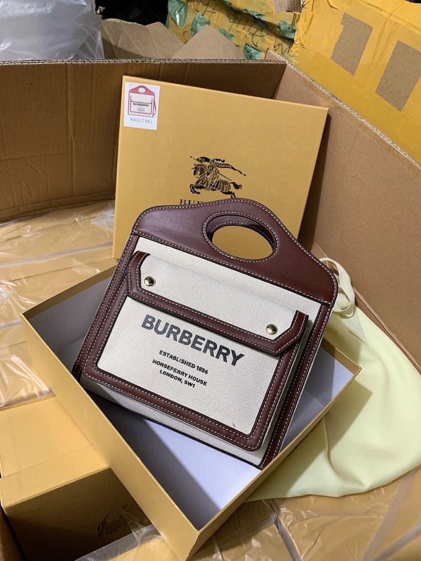 Túi Burberry Horseferry Pocket Handle Bag Size 23 2 tui burberry pocket handle bag size 23