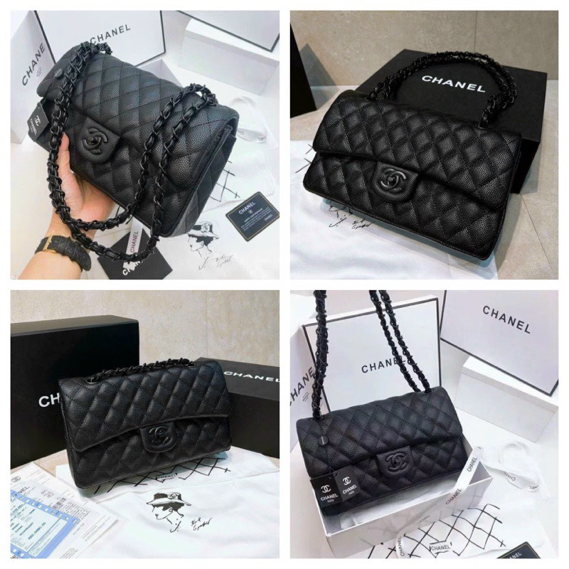 Túi Chanel Classic Double Flap Bag Khóa Đen Size 25 4 tui chanel classic moc khoa den bag size 25