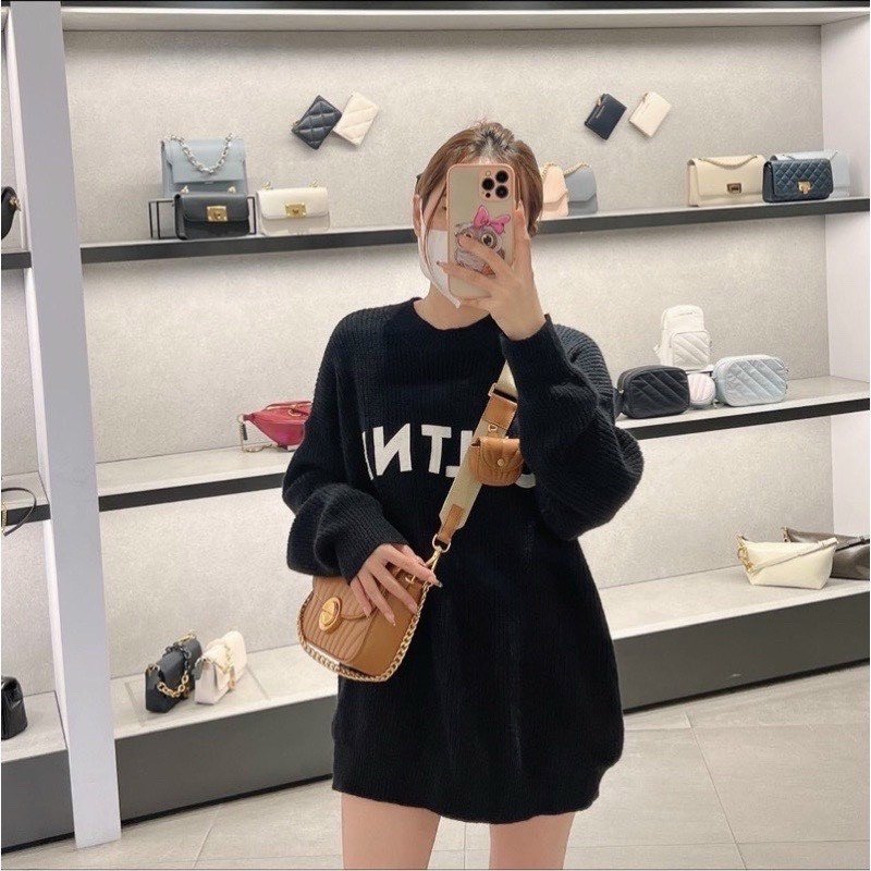 Túi đeo vai CK Aurora Chain Handle Pleated Đen Nâu 6 Túi đeo vai CK Aurora Nâu Dáng Tròn