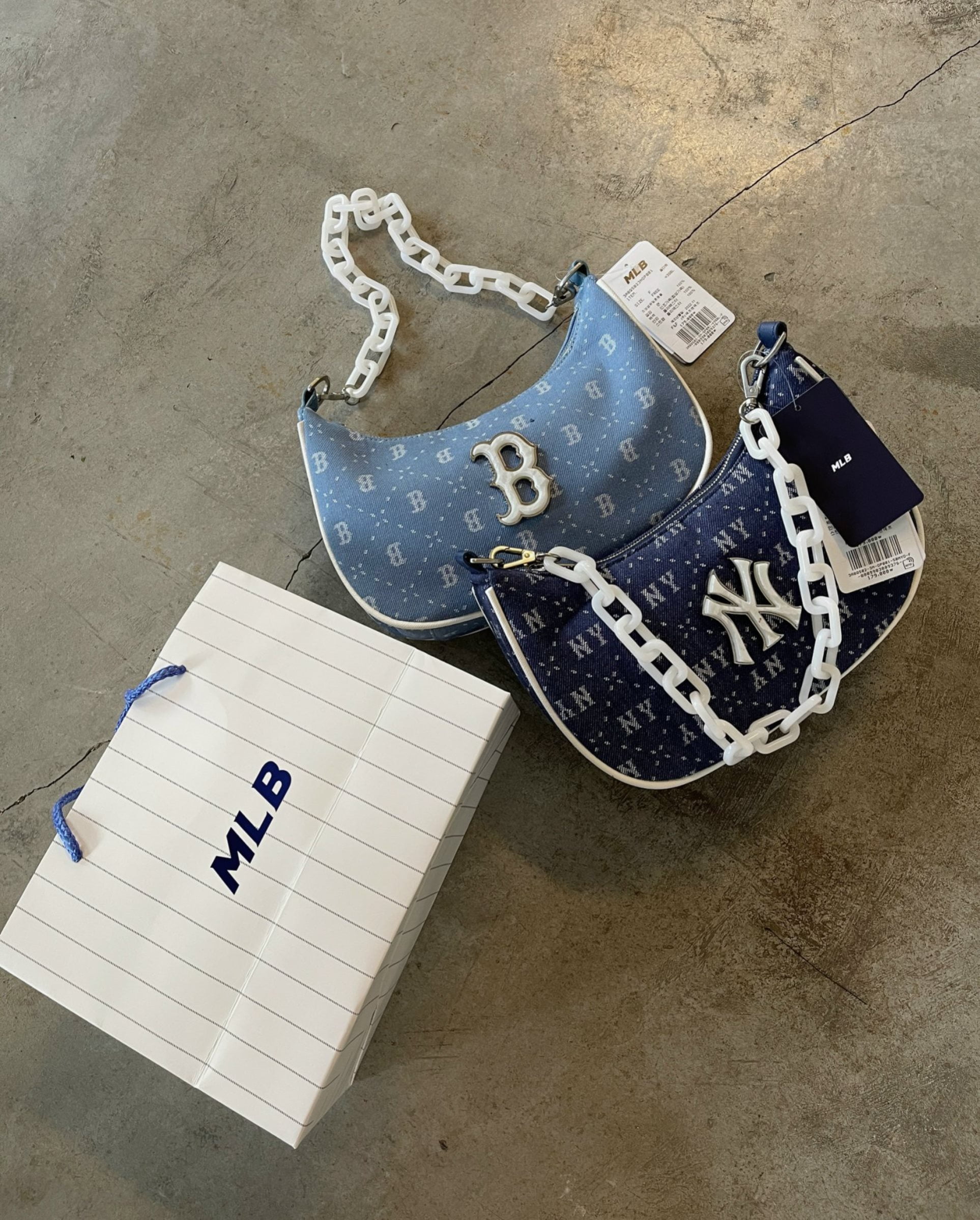 Túi Đeo Vai MLB Hobo Diamond Monogram Denim 3 tui deo vai mlb denim
