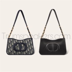 Túi DIOR Signature Mini Hobo Bag Đen Họa Tiết