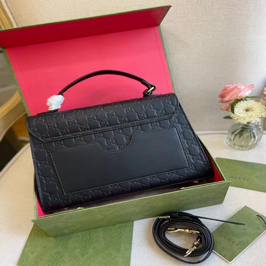Túi Gucci Padlock GG Supreme Handle 453188-KLQJG-9785 10 Túi Gucci Black GG Guccissima Black Top Handle Small Bag Đen