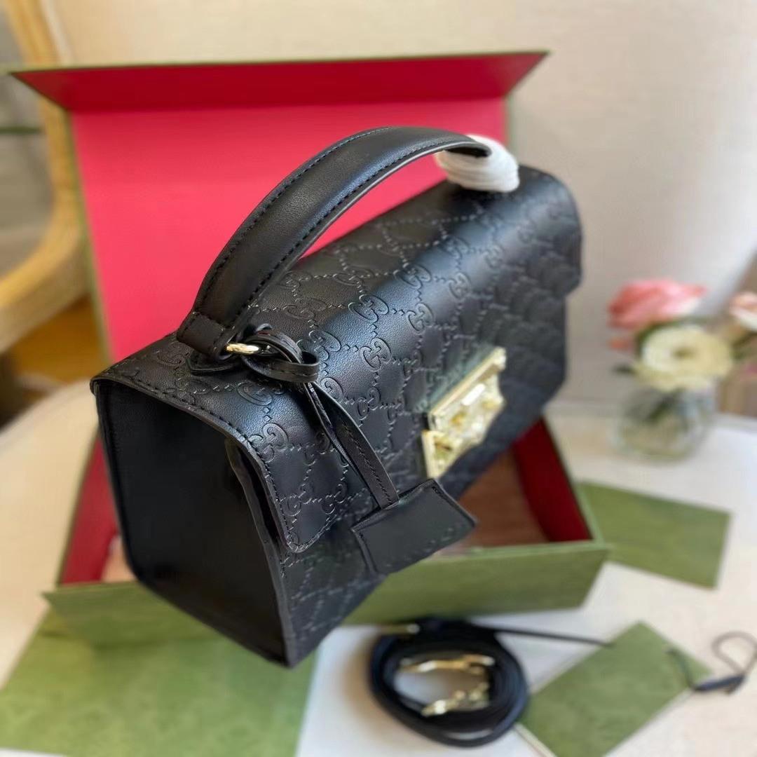 Túi Gucci Padlock GG Supreme Handle 453188-KLQJG-9785 9 Túi Gucci Black GG Guccissima Black Top Handle Small Bag