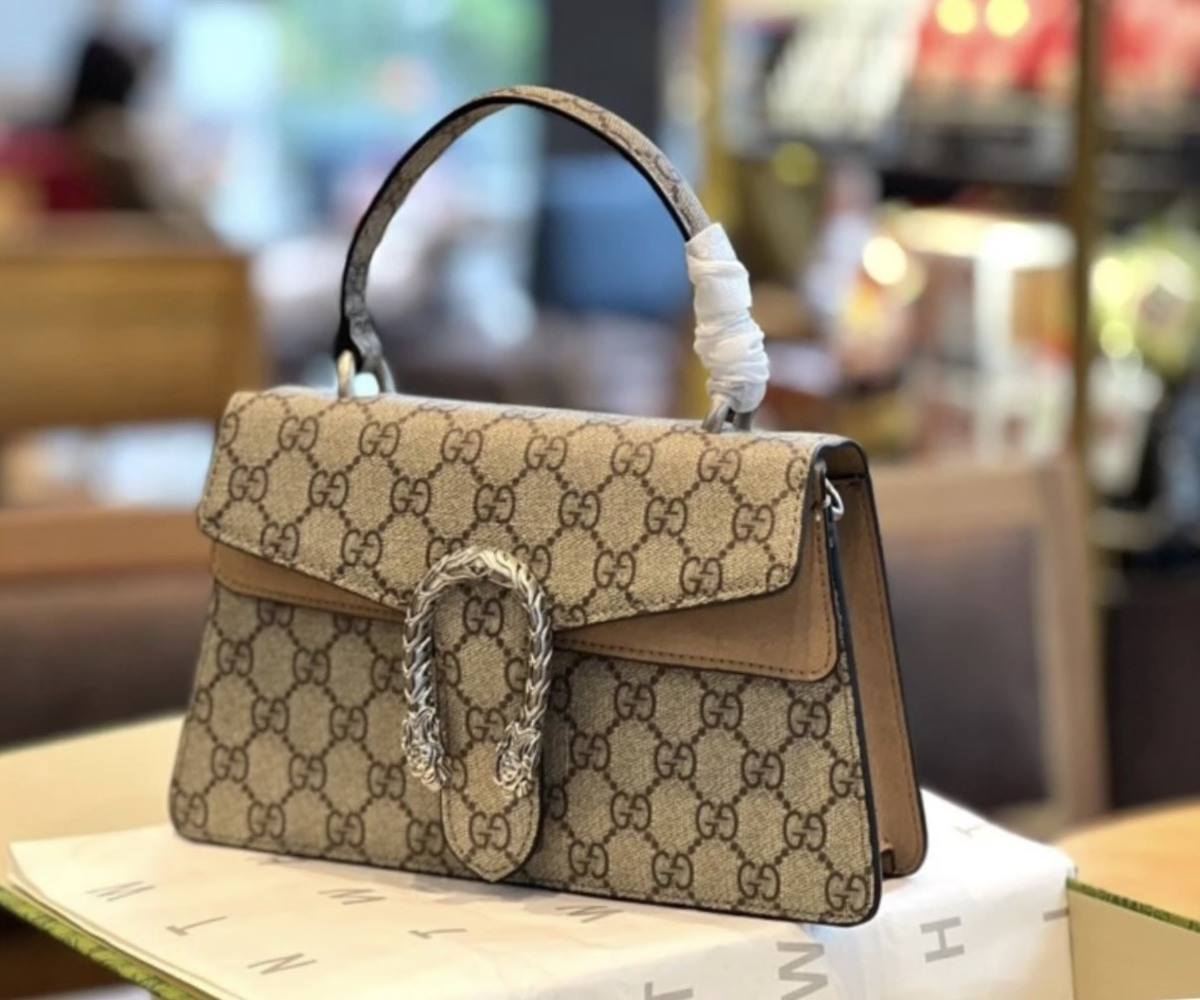 Túi Gucci Dionysus Mini Top Handle Bag Ebony 4 Túi Gucci GC Dionysus Mini Top Handle Bag Brown Ebony