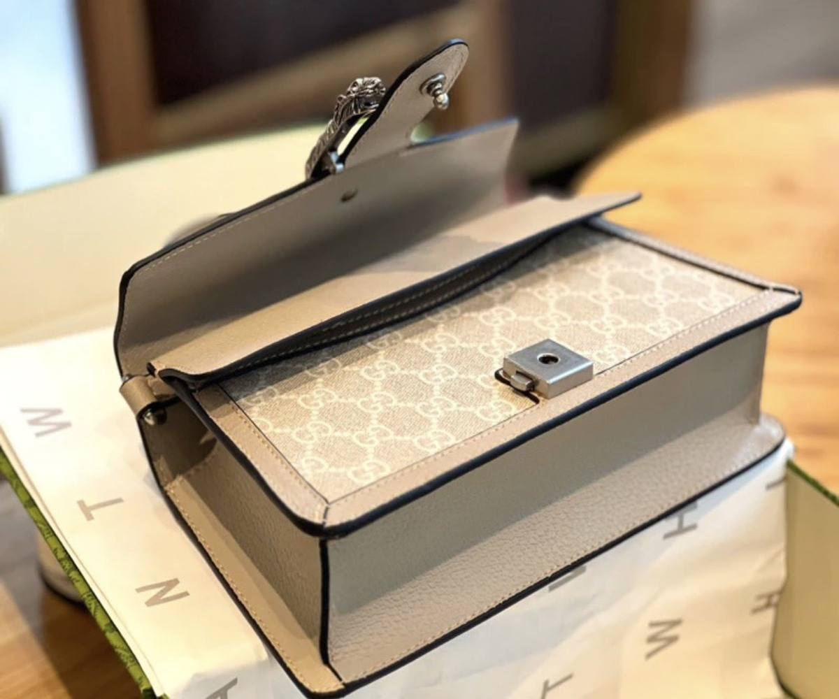 Túi Gucci Dionysus Mini Top Handle Bag Ebony 9 Túi Gucci GC Dionysus Mini Top Handle Bag Ebony màu Kem