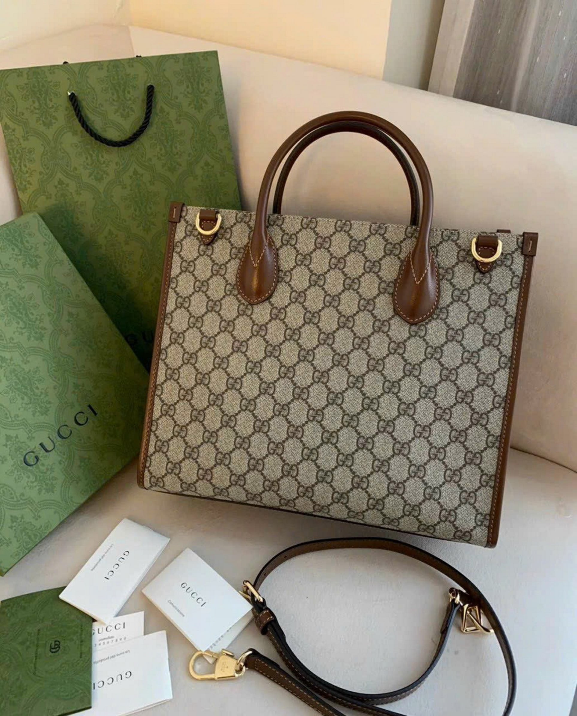 Túi Gucci GG Small Tote Bag Beige 659983-92TCG-8563 11 Túi Gucci GG Small Tote Bag Beige