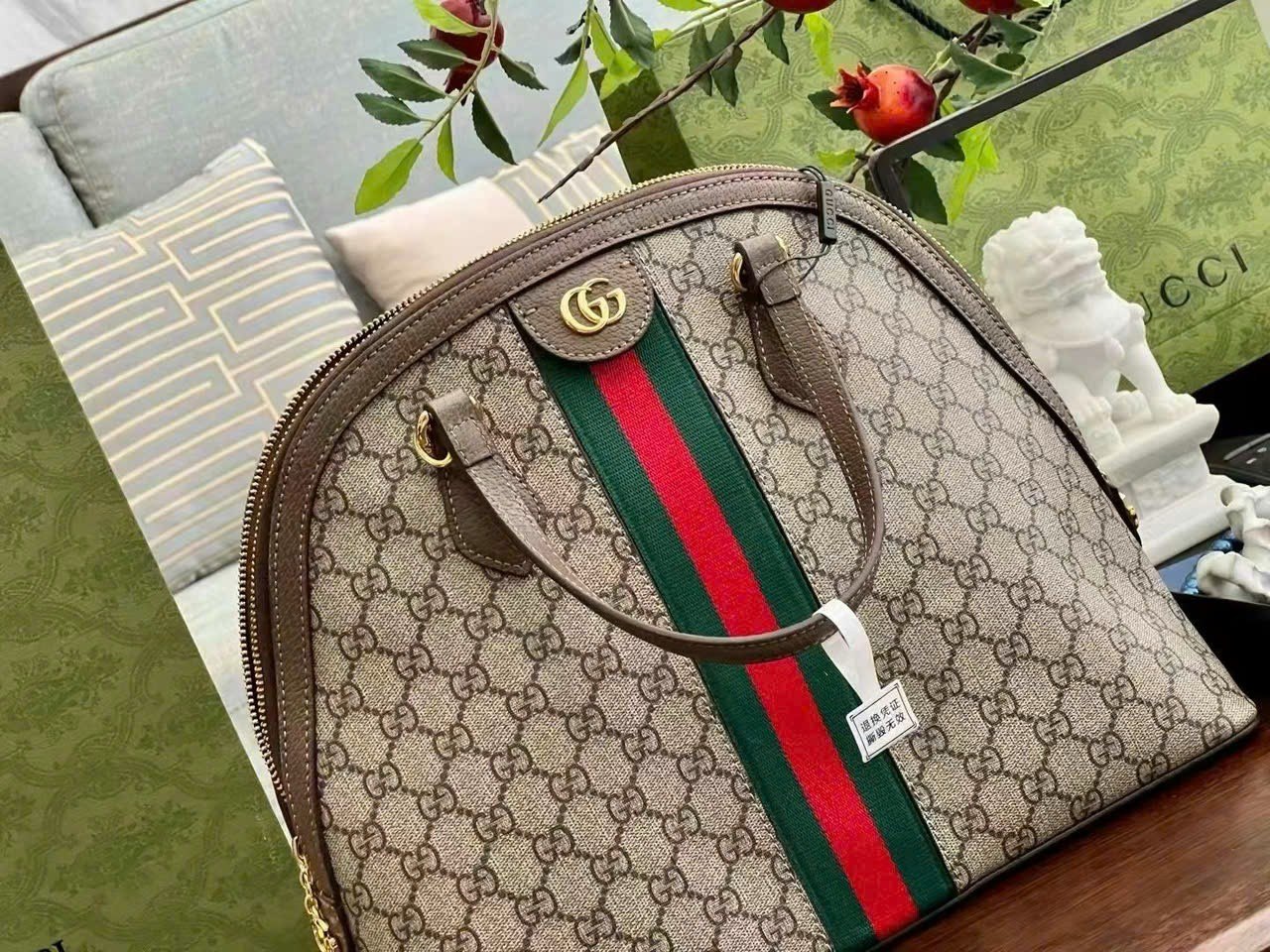 Túi Gucci Ophidia GG Medium Top Handle Bag 524533 4 Túi Gucci GG Supreme Ophidia Medium Top Handle Bag