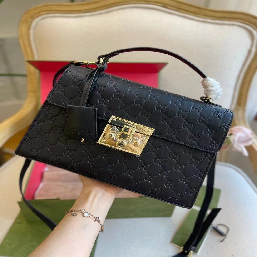 Túi Gucci Padlock GG Supreme Handle 453188-KLQJG-9785 7 Túi Gucci Padlock GG Supreme Top Handle Bag Black