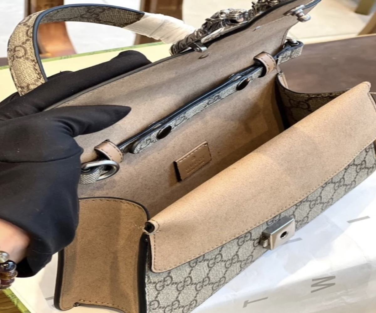 Túi Gucci Dionysus Mini Top Handle Bag Ebony 8 Túi Gucci Small Dionysus Top Handle Bag GG Supreme Best Quality