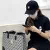 Túi MLB Big Diamond Monogram Jacquard Large Tote Bag 23 Túi MLB Mono Diamond Jacquard Tote Bag New York Yankees Grey