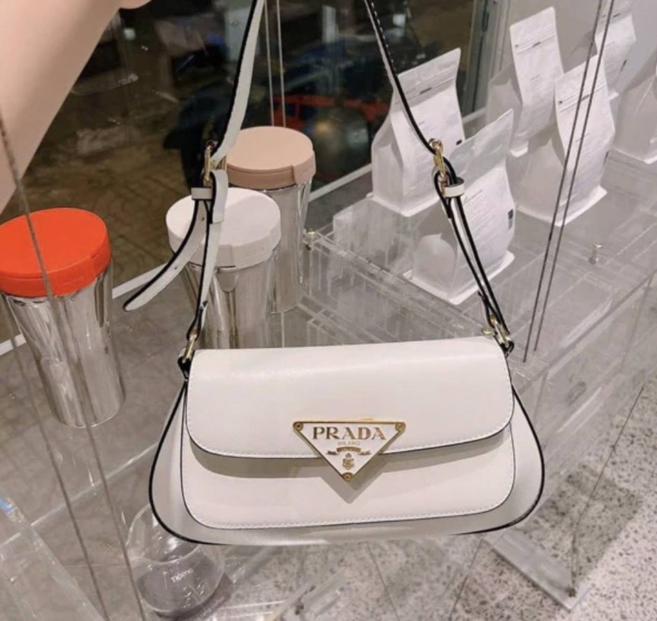 Túi Prada Handbag Black White 4 Túi Prada Handbag Trắng