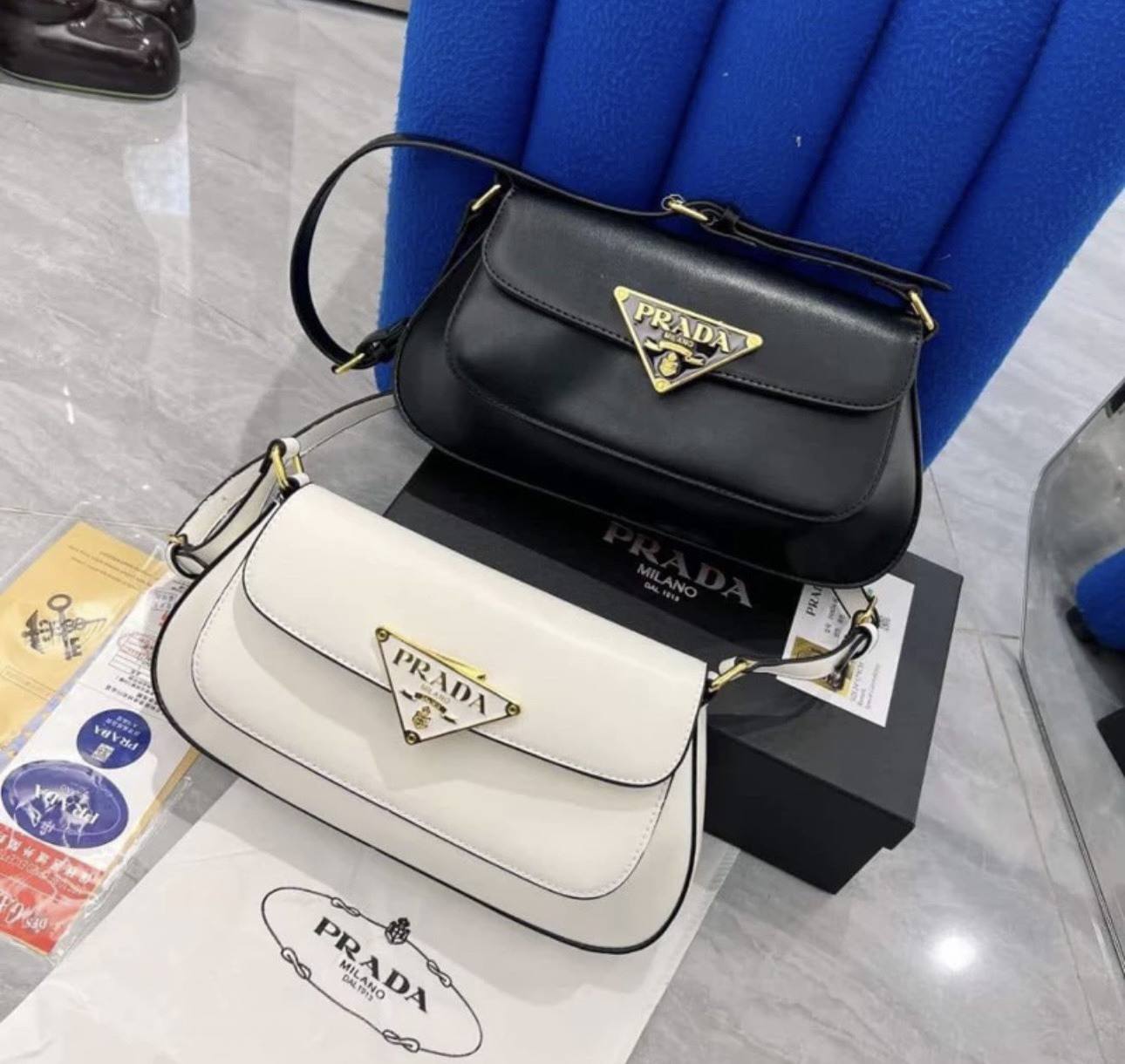 Túi Prada Handbag Black White 3 Túi Prada Trắng Đen