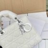 Túi Christian Dior Lady Mini Bag Metallic Leather 9 Túi Small Lady Dior Bag Màu Trắng Latte Cannage White
