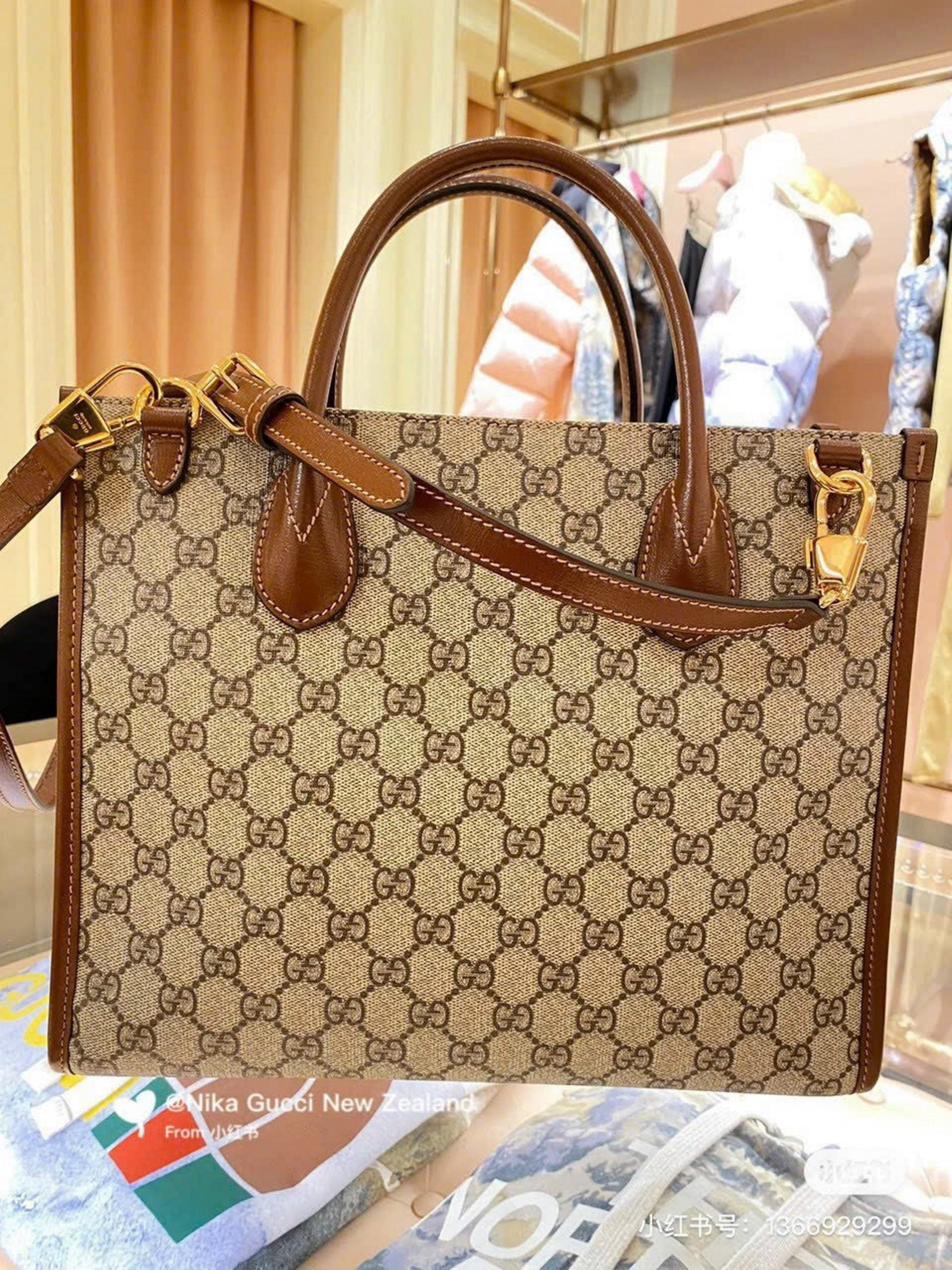 Túi Gucci GG Small Tote Bag Beige 659983-92TCG-8563 9 Túi xách Gucci Canvas Small Tote Brown