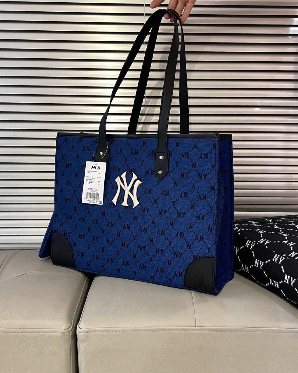 Túi MLB Big Diamond Monogram Jacquard Large Tote Bag 14 tui xach mlb monogram diamond jacquard shopper bag ny yankees