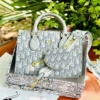 Túi Xách Tay Đeo Dior Họa Tiết Size 19 Xám Đen 7 Túi Xách Tay Đeo Chéo Dior Họa Tiết Size 19 Xám
