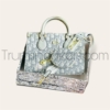 Túi Xách Tay Đeo Dior Họa Tiết Size 19 Xám Đen