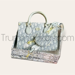 Túi Xách Tay Đeo Dior Họa Tiết Size 19 Xám Đen