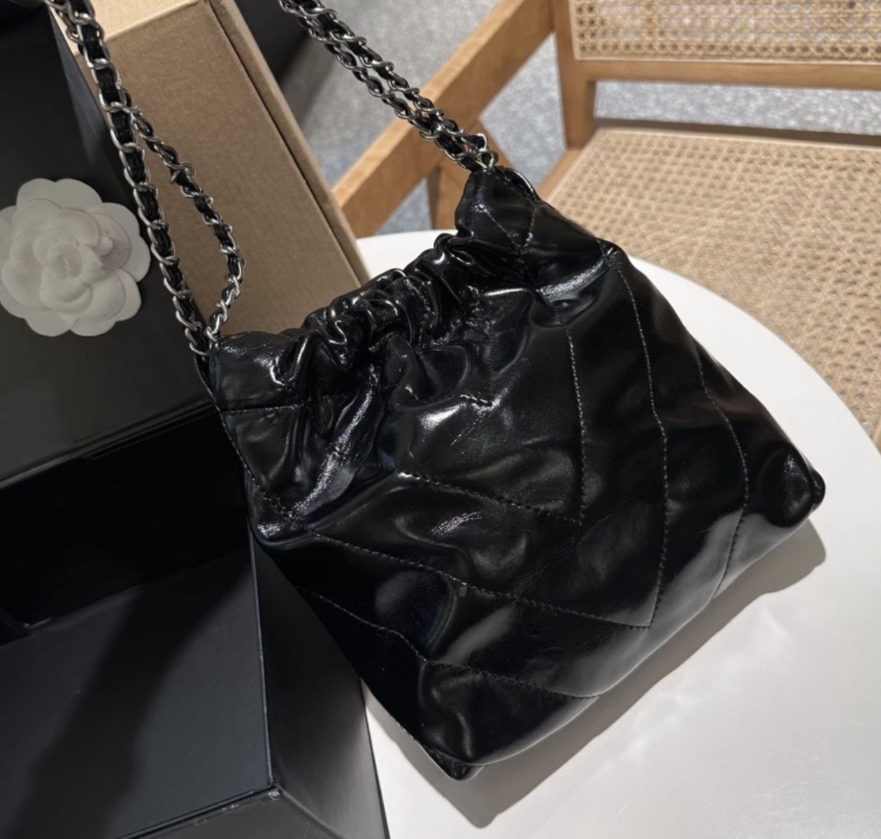 Túi Đeo Chéo YSL Hobo Mini Size 21cm Fullbox Da Mềm 5 Túi xách YSL Logo Đen