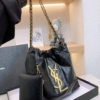 Túi xách Nữ YSL Da Mềm Đen Xích Vàng Size 30 9 YSL Tote Black Bag