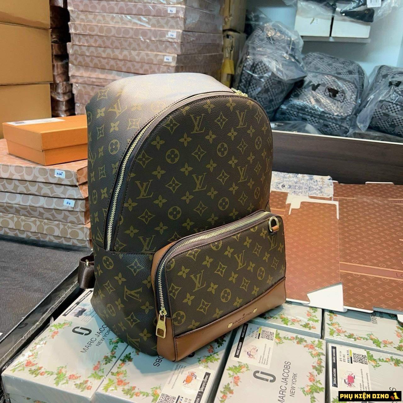 Balo LV Discovery Backpack Monogram Đen Nâu 6 Balo LV Discovery Backpack Monogram Nâu