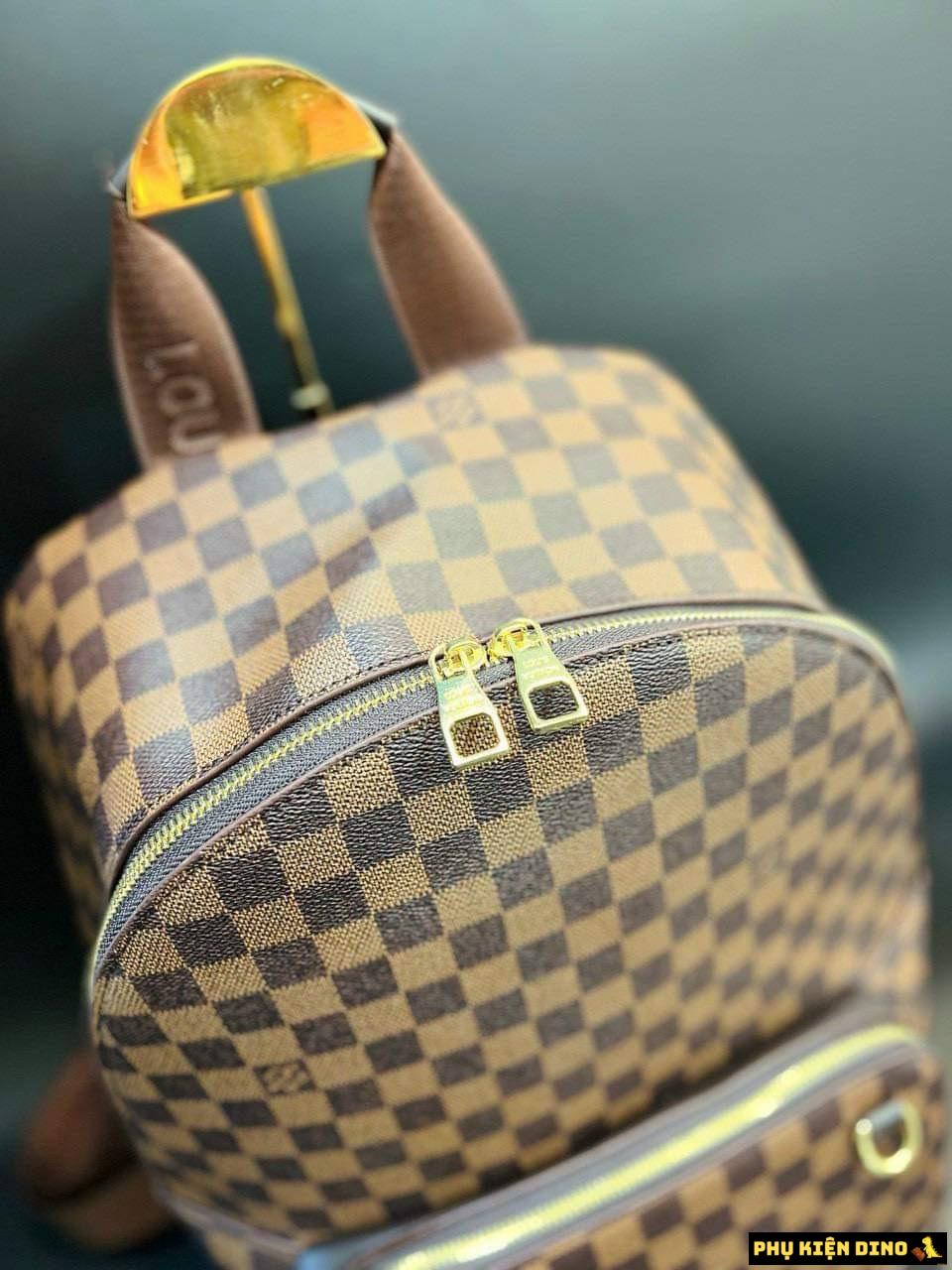 Balo LV Discovery Backpack Monogram Đen Nâu 7 Balo LV Discovery Backpack PM Monogram Eclipse Canvas Nâu