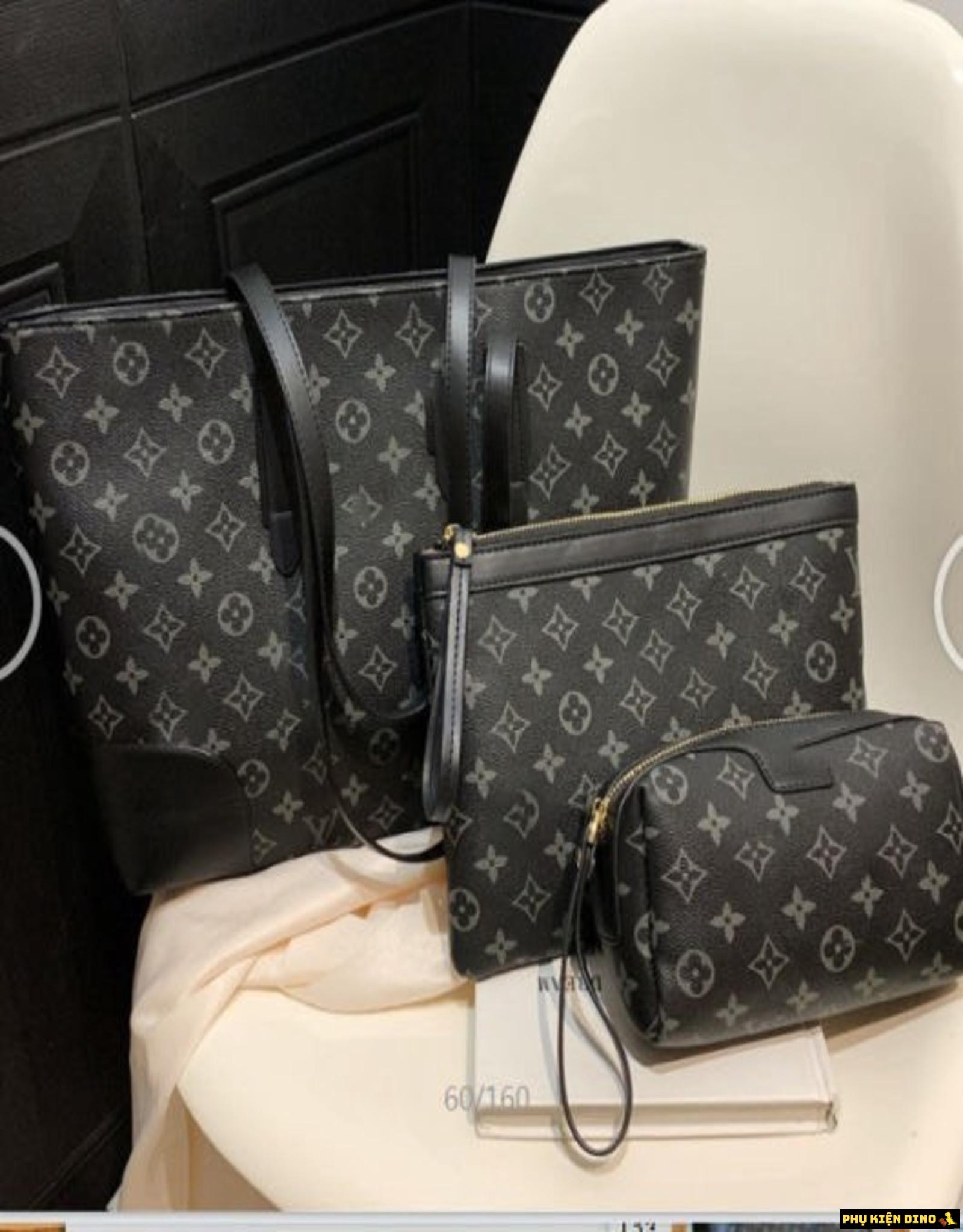 Combo 3 Túi Louis Vuitton LV Nâu Đen Be 11 Combo 3 món Túi Louis Vuitton Tote Kèm 2 Ví