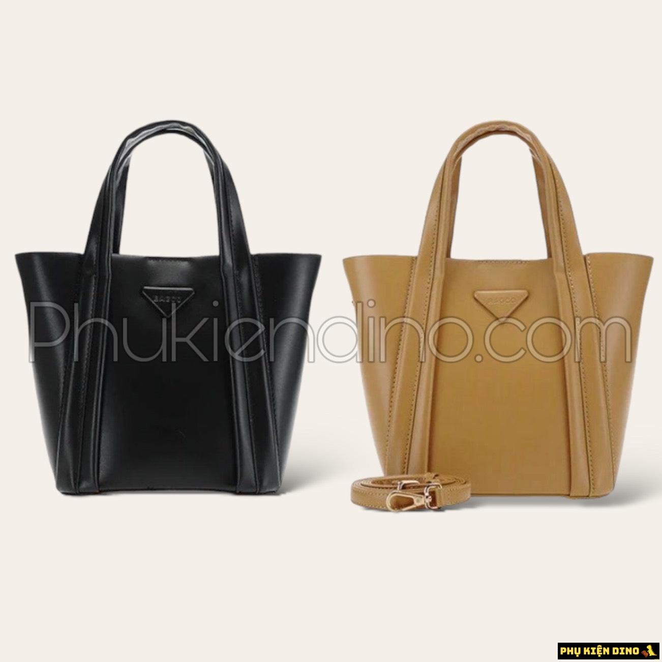 Set Túi Giỏ Xách Mềm Kèm Ví Size 22 Đen Nâu 1 Set Túi Giỏ Xách Mềm Kèm Ví Size 22 Đen Nâu