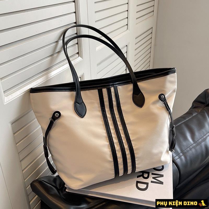 Túi Tote Vải Chống Nước Size To Trắng Đen 8 Túi Big Size Chống Nước Màu Trắng