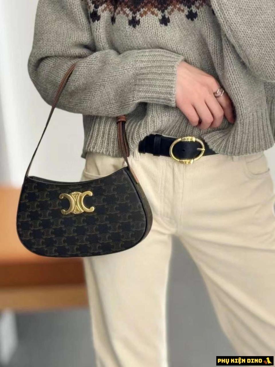 Túi Celine Medium Tilly Bag Canvas Black 8 Túi Celine Medium Tilly Bag Canvas