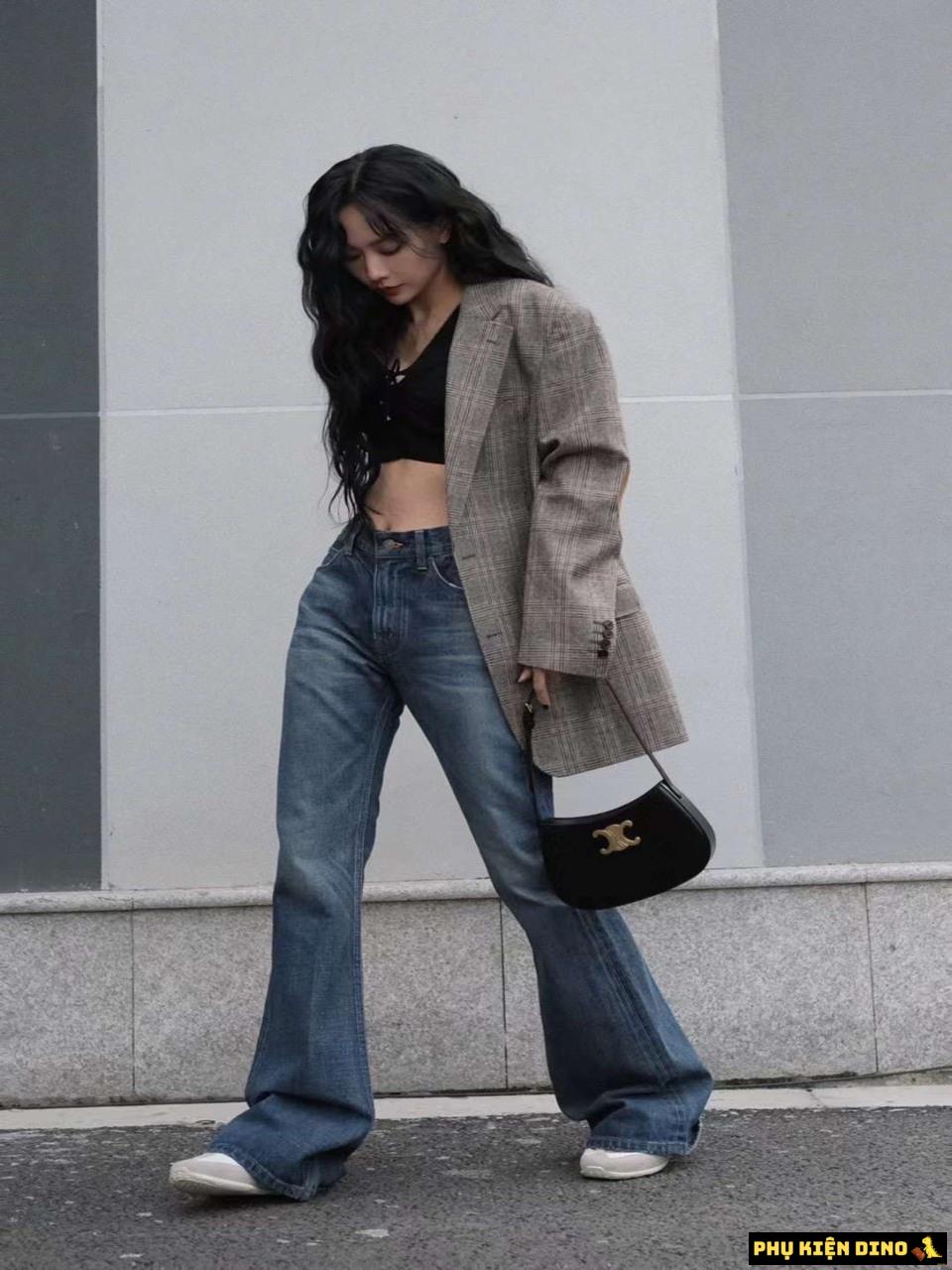 Túi Celine Medium Tilly Bag Canvas Black 5 Túi Celine Medium Tilly Bag Màu Đen