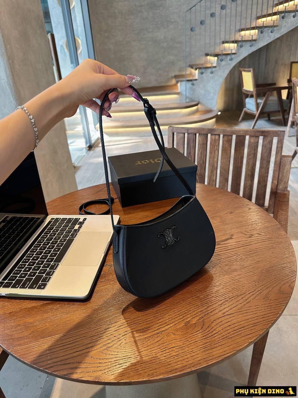 Túi Celine Medium Tilly Shoulder Bag Dáng Thuyền Size 21cm 10 Túi Celine Medium Tilly Shoulder Bag Black