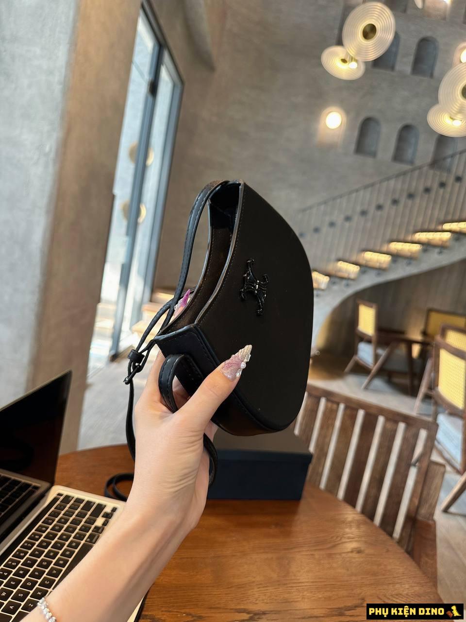 Túi Celine Medium Tilly Shoulder Bag Dáng Thuyền Size 21cm 3 Túi Celine Tilly Dáng Thuyền Màu Đen