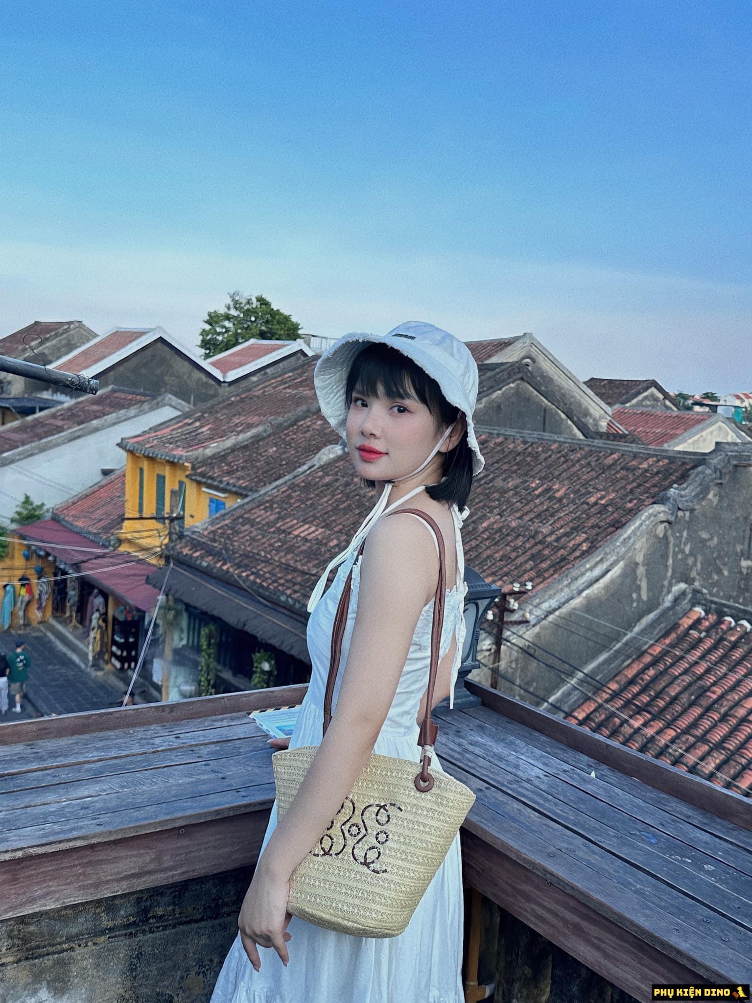 Túi Cói Celine Mini Vintage Nâu Đen Trắng 14 Túi Celine Triomphe Panier