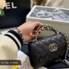 Túi Chanel 22B Flap Phone Holder Clutch With Chain Đen Gold Lambskin