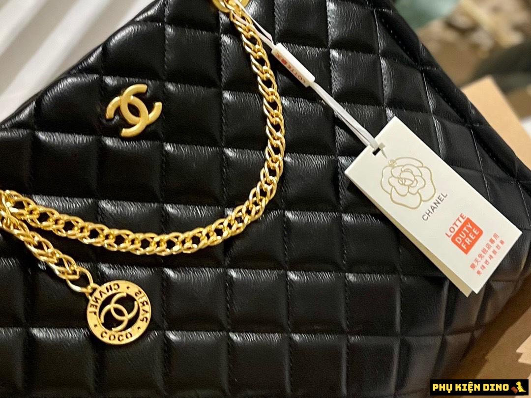 Túi Xách Nữ Chanel Tote Màu Đen Xích Vàng Sang Trọng 2 Túi Chanel Black Gold