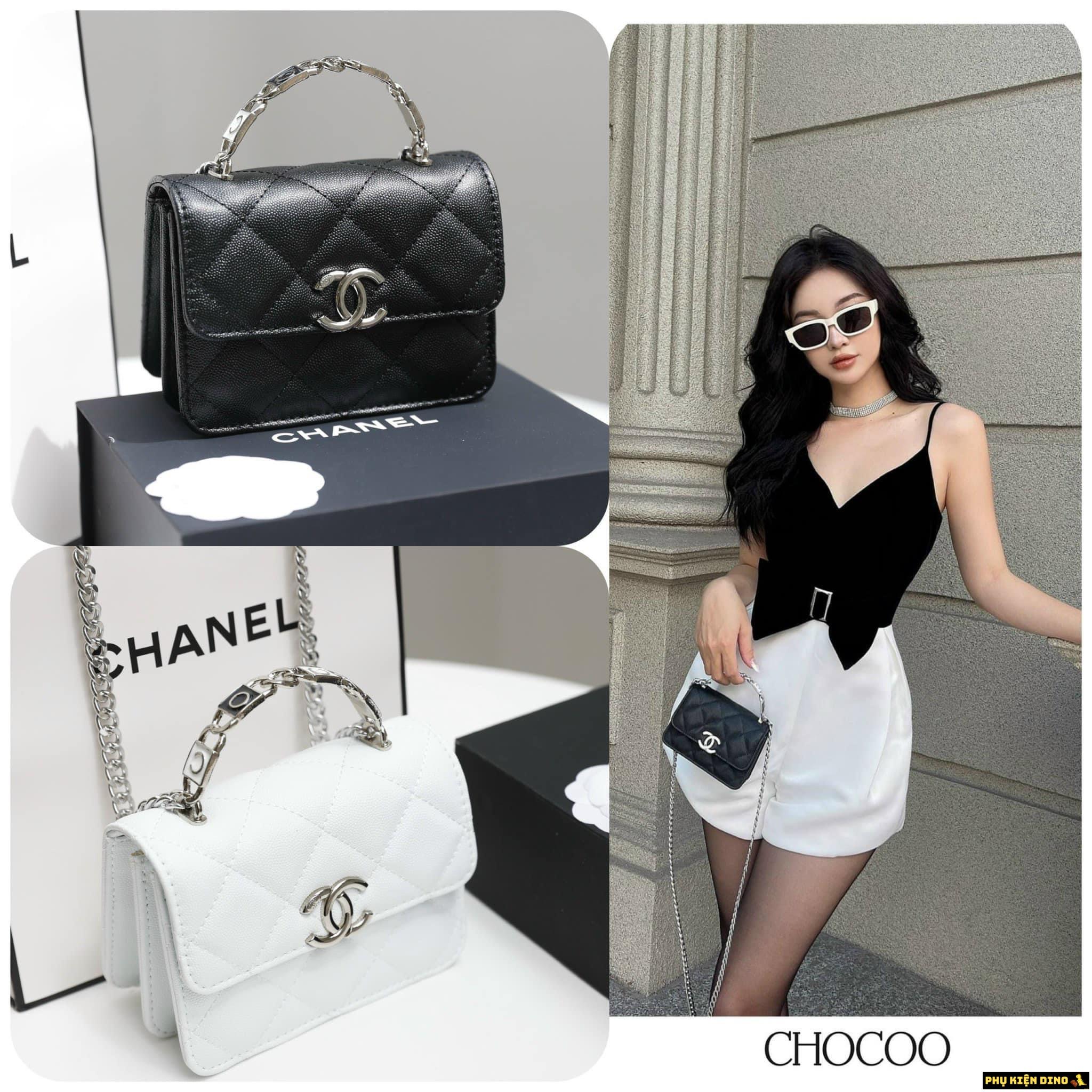 Túi Chanel Black White Caviar Leather Mini Size 16 7 Túi Chanel Black White Caviar Leather Mini Flap Bag Size 16