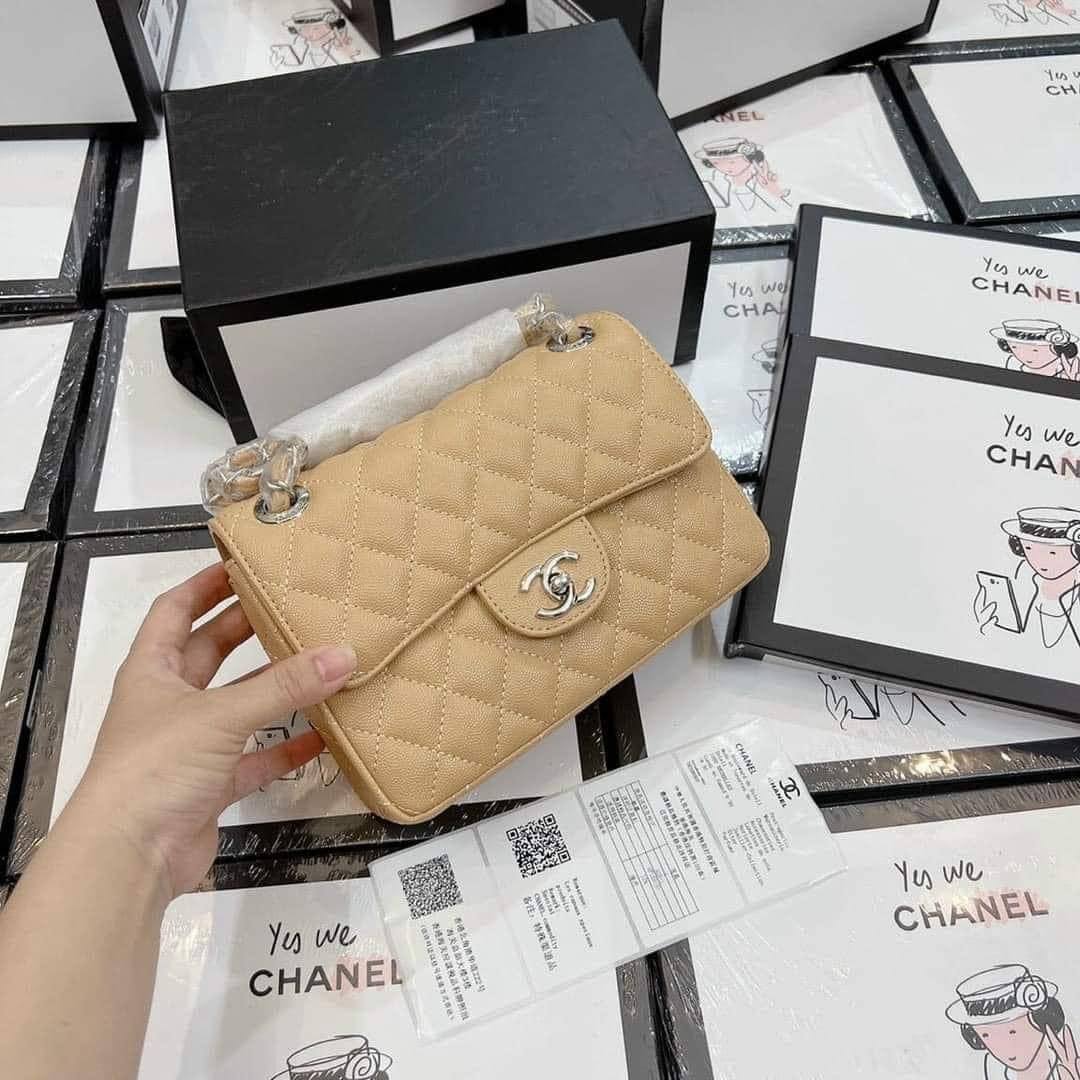 Túi Xách Chanel Classic Trắng Đen Kem Xám 7 Túi Chanel Classic Cream