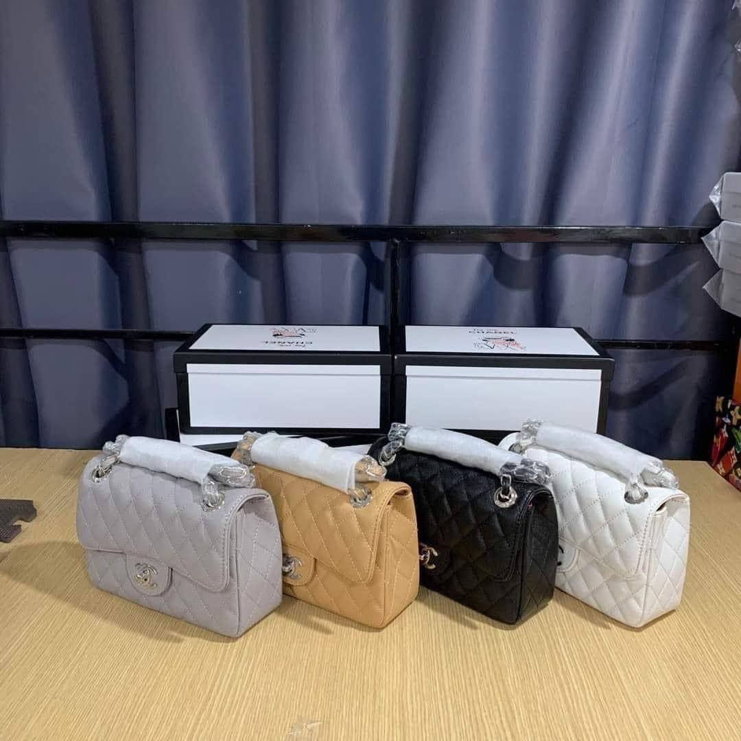 Túi Xách Chanel Classic Trắng Đen Kem Xám 4 Túi Chanel Classic Size 22
