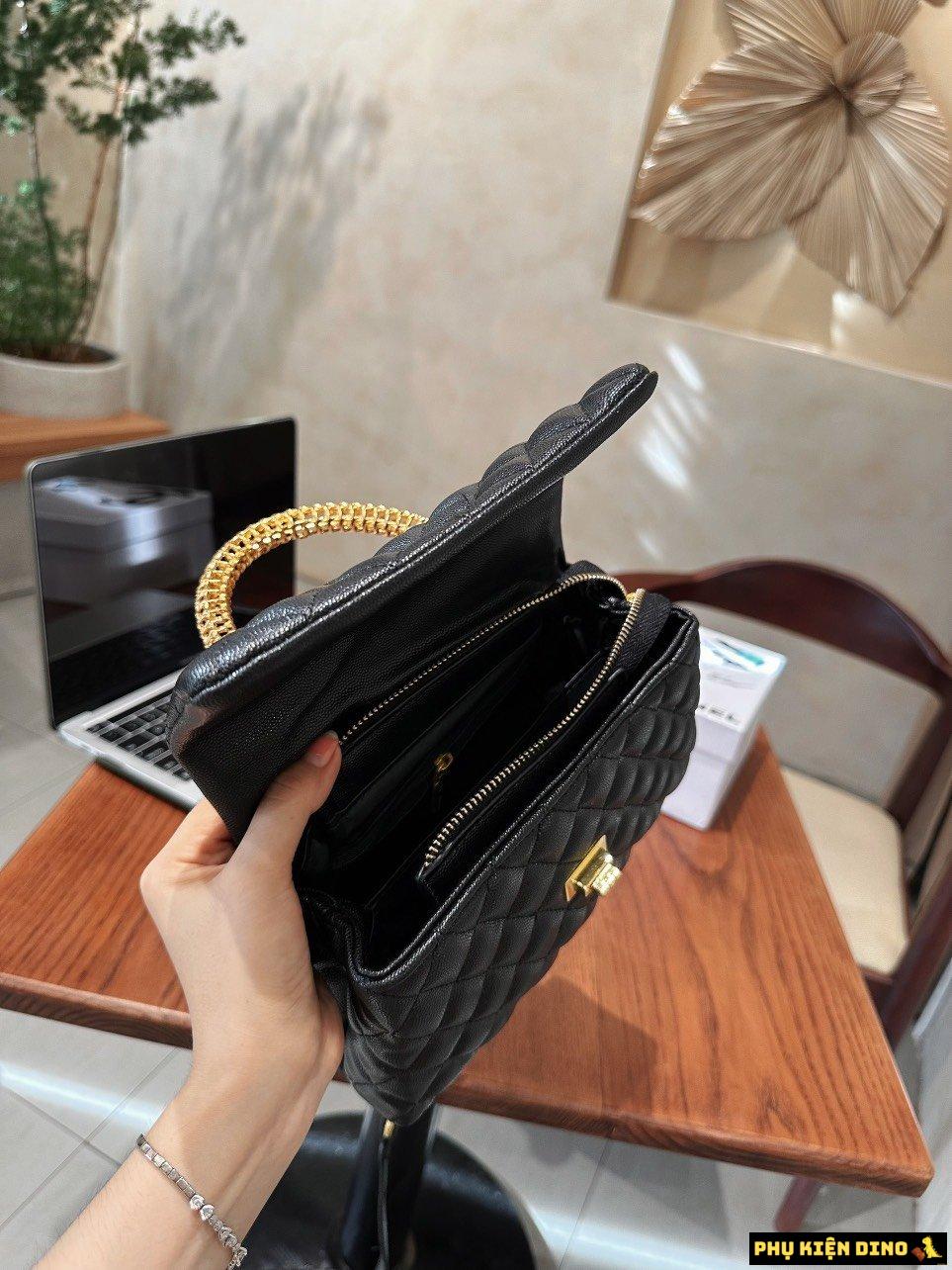 Túi Nữ Chanel Coco 4 Màu Trắng Đen Xám Nâu 12 Túi Chanel Coco Black Size 22