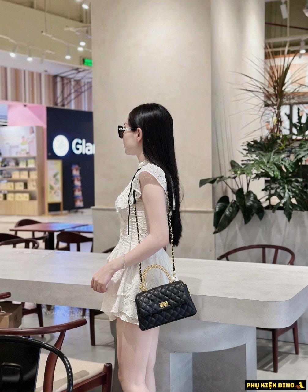 Túi Nữ Chanel Coco 4 Màu Trắng Đen Xám Nâu 11 Túi Chanel Coco Màu Đen