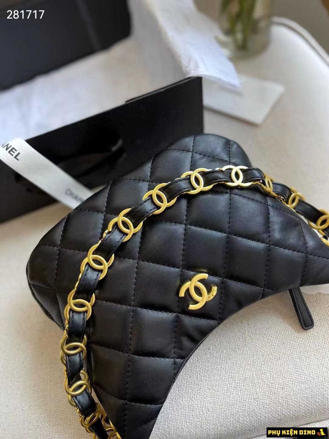 Túi Chanel Hobo Size 22 Handbag Black Lambskin AS3562 4 Túi Chanel Hobo Handbag Black Lambskin