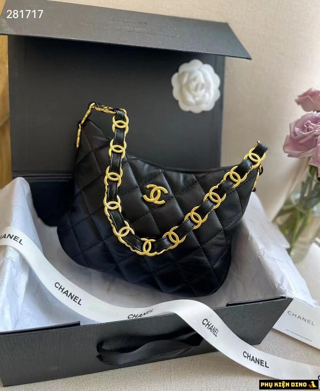 Túi Chanel Hobo Size 22 Handbag Black Lambskin AS3562 3 Túi Chanel Hobo Handbag Lambskin Màu Đen