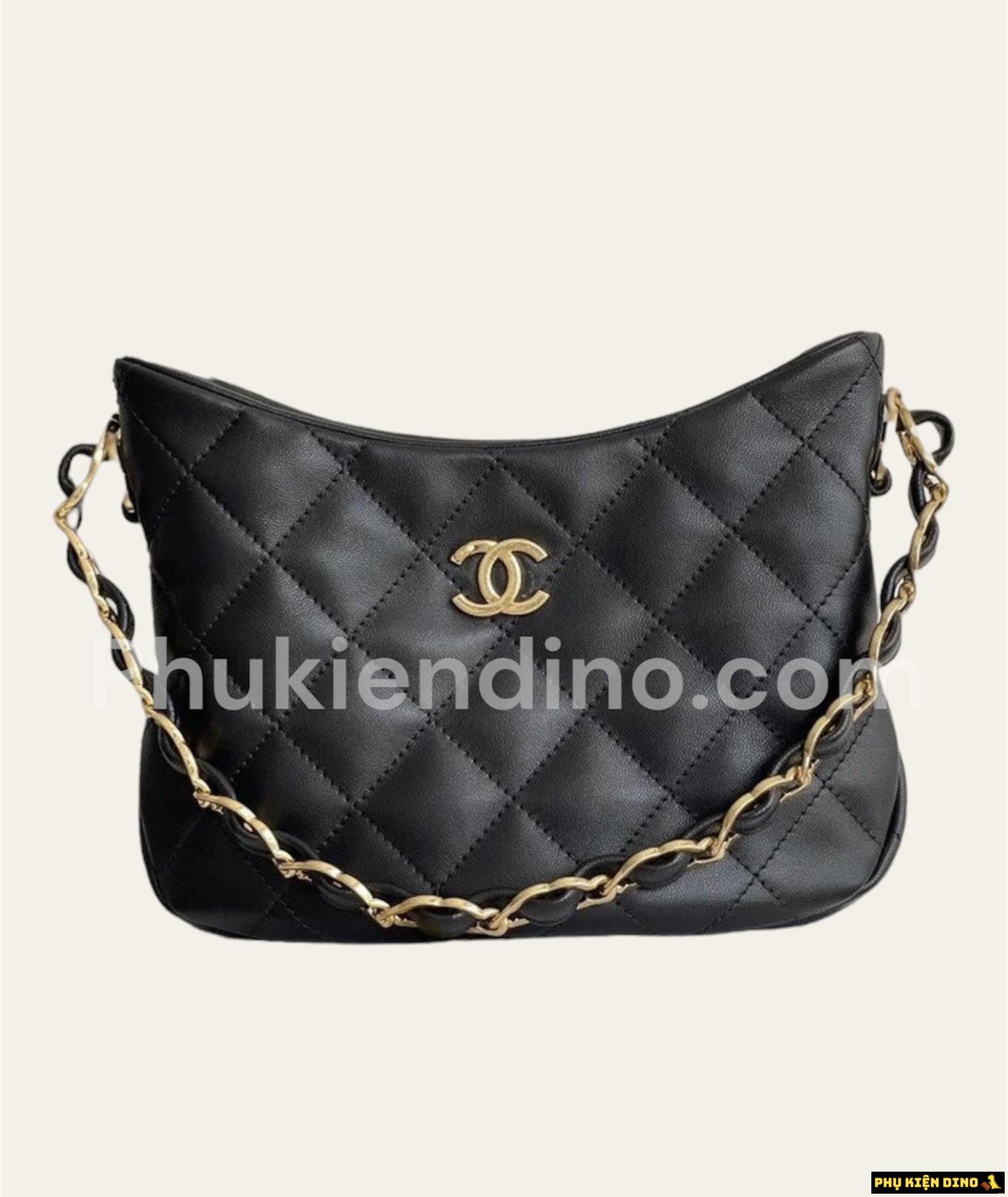 Túi Chanel Hobo Size 22 Handbag Black Lambskin AS3562