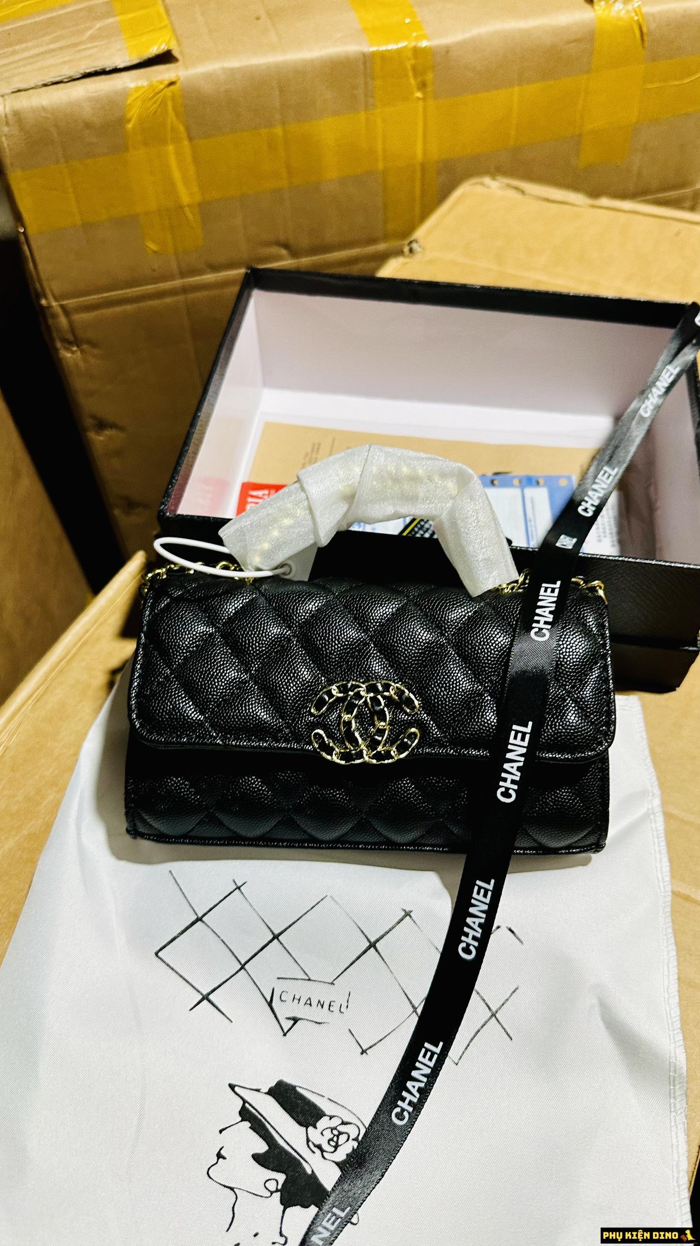 Túi Chanel Holder Clutch Đen Gold Lambskin Size 20 3 Túi Chanel Holder Clutch With Chain Đen Gold Lambskin